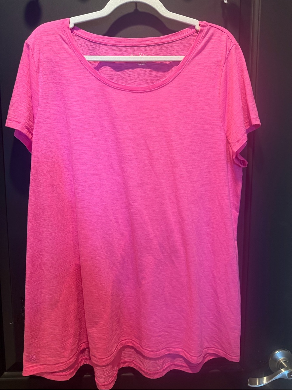 Lilly Pulitzer Bright Pink Scoop Neck Short Sleeve Tee